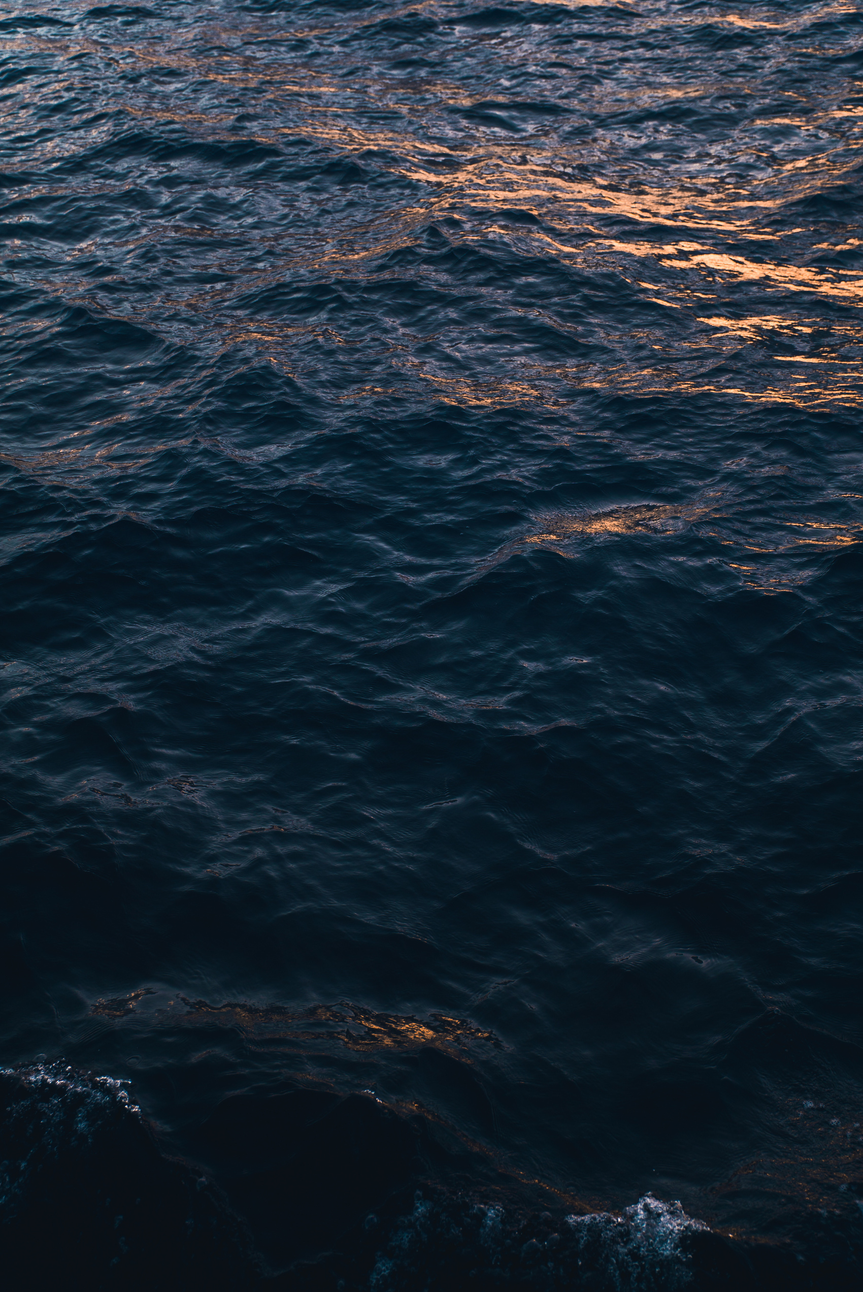 Rippled sea with dark blue water